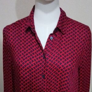 Banana Republic-Red and Black Geometric Shirt
